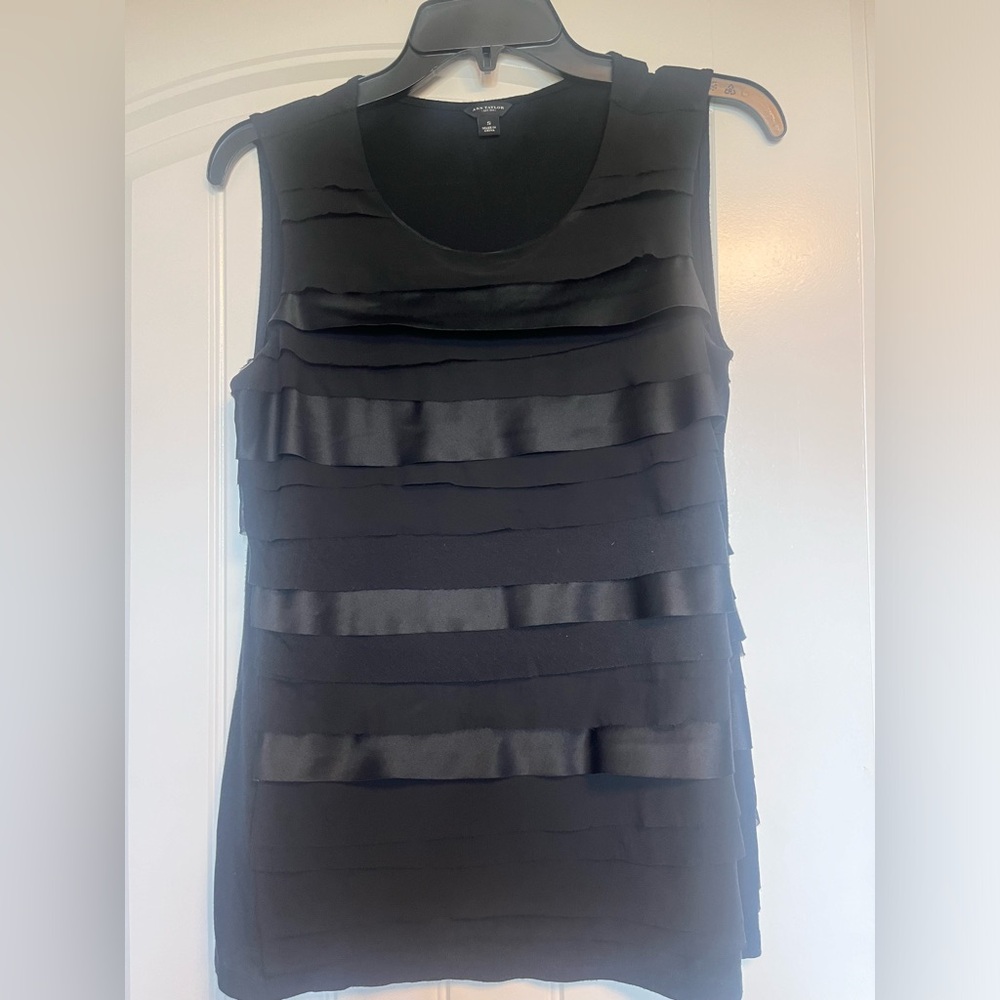 Ruffle black tunic tank top